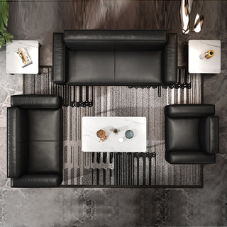 中伟（ZHONGWEI）办公沙发简约现代商务接待会客办公室极简沙发组合轻奢舒适