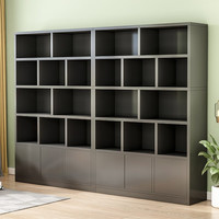 墨尚思 书架落地实木书柜简约置物架客厅展示架收纳容量 天空灰色240*24*180