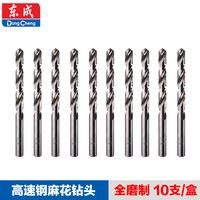 东成高速钢麻花钻头直柄金属木材塑料打孔全磨合金钻头10支装 9.5mm