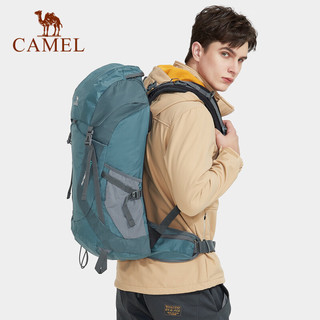 骆驼（CAMEL）户外登山包露营徒步旅行双肩包大容量防泼透气登山背包 LTA1W3QV107，青绿 轻背负 防泼水50L