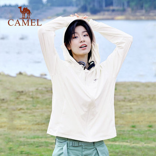 骆驼（CAMEL）户外防晒衣2023春夏原纱凉感防紫外线皮肤衣防晒服外套 723BA6B001，星晨灰，女 M