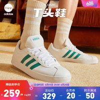 adidas 阿迪达斯 「T头鞋」阿迪达斯官方neo VL COURT男休闲运动板鞋小白鞋 白/绿 40.5(250mm)