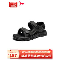 红蜻蜓男鞋2023夏季新款休闲凉鞋男透气运动沙滩鞋舒适户外凉鞋WTT23050 黑色 41
