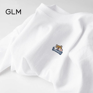 森马集团GLM重磅短袖男款夏季男士白色t恤男2023新款男生纯棉半袖 白色（GL宇宙幽灵） 4XL 宽松版型大码可选