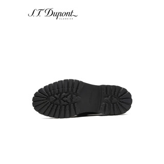 S.T.Dupont都彭手工皮鞋男士乐福鞋休闲套脚鞋亮面哑光头层牛皮L32151224 黑色 40欧码