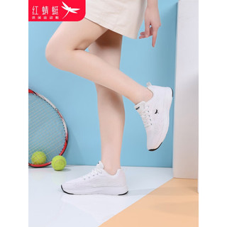 红蜻蜓女鞋小白鞋2023年夏季透气网面鞋运动鞋女厚底休闲鞋C0TTN03212 白黑 38
