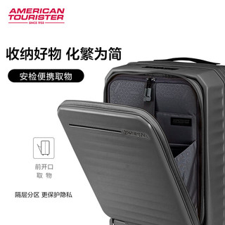 美旅箱包（AmericanTourister）大容量胖胖箱19英寸前开口行李箱高颜值旅行箱HJ3 黑色 19英寸可登机USB接口独立电脑隔