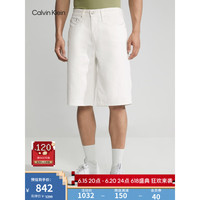 Calvin Klein Jeans23春夏新款男士简约贴片复古宽松水洗牛仔短裤J322776 1AA-牛仔白 31