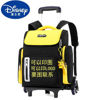 迪士尼（Disney）一件大容量拉杆书包动漫卡通可拆卸双肩背包跨境印LOGO 黄色六轮