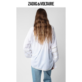 ZADIG&VOLTAIRE飒迪格女装 23年春夏法式简约甜美蕾丝衬衫上衣 103/白色 XXS