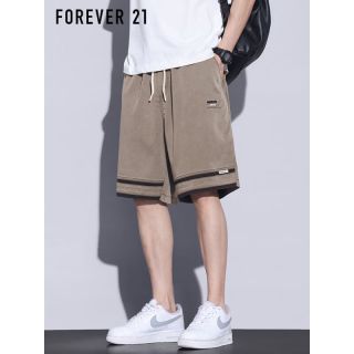 forever 21运动短裤男夏季宽松外穿裤子篮球裤沙滩休闲五分裤 咖啡 l