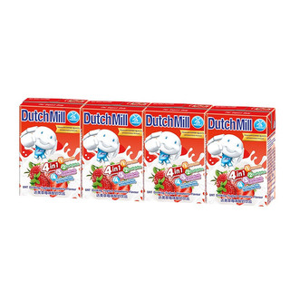 达美（Dutch Mill） 酸奶 泰国进口饮品饮料 进口儿童酸牛奶 混合水果维C营养早餐奶 草莓味4排16盒