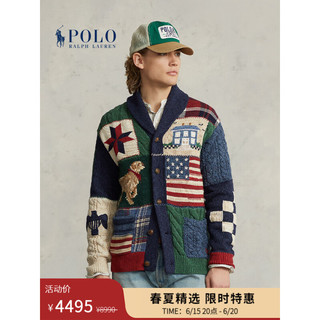 Polo Ralph Lauren 拉夫劳伦男装 23年春标准版拼饰针织开襟衫RL16709 270-多色 L