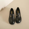 克卜勒（kebule）鞋子女2023新款舒适乐福鞋女夏季黑色一脚蹬英伦风小皮鞋平底单鞋 黑色 40