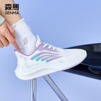 森馬（Senma）飞织鞋女鞋春夏运动鞋女网面运动鞋女士慢跑步鞋子女 白紫色(女鞋)G款AB-BK882WZ 37