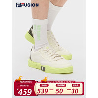 斐乐（FILA）FILA FUSION斐乐潮牌POP II男鞋场下帆布鞋2023夏新款轻便运动鞋 香草冰/芥菜黄-VC 44.5