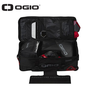OGIO2023款美国 RIG T-3摩托车骑行装备包护具行李拉杆箱大容量包 黑红色