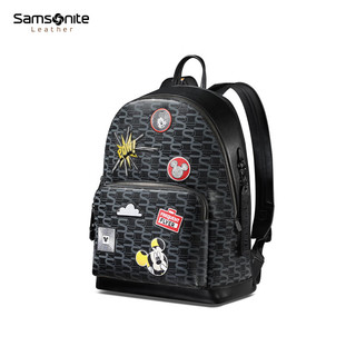 Samsonite 新秀丽 迪士尼合作款双肩包时尚潮流印花背包电脑包 NW1 黑色印花