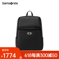 新秀丽Samsonite双肩包女士2022新款背包简约电脑包大容量书包KI4 黑色