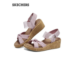 斯凯奇（Skechers）女子2023春季新款凉鞋透气轻质凉拖厚底增高平底鞋119350 粉红色/PNK 40