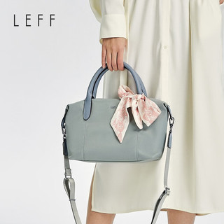 莱夫LEFF优雅时尚女士手提包轻盈百搭简约款斜挎饺子包大容量帆布包 雾霾蓝-可放9.7英寸iPad