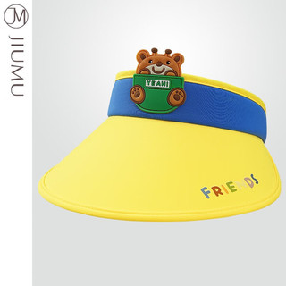 玖慕（JIUMU）遮阳帽空顶帽儿童款夏季户外防紫外线太阳帽防晒帽子男女孩ERM005 小熊