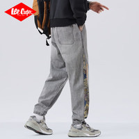 Lee Cooper牛仔裤男款夏季薄款潮牌宽松束脚美式工装九分裤高街痞帅哈伦 灰色 S