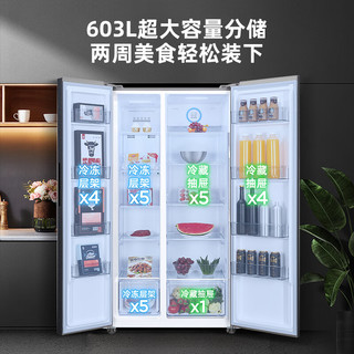 欧洲品质603升超大容量对开门双开门家用电冰箱