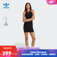 adidas阿迪达斯官方三叶草女装夏季新款修身运动吊带露背连衣裙 黑色 A/2XS