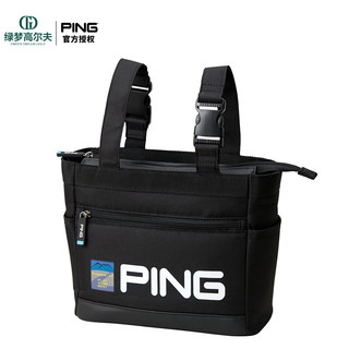 ping高尔夫球包男女士新款日系大容量时尚手提golf托特包手拎包衣物包 I22GBP2010-黑