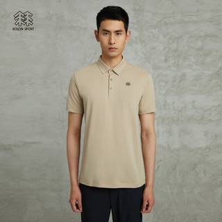 KOLON SPORT/可隆POLO衫 男子夏季户外运动通勤热压质感短袖T恤 LHPT3AN101-DE 米黄 175/L