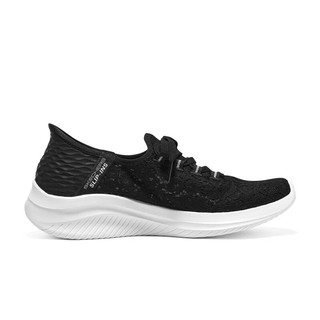 斯凯奇Skechers夏季女子透气防滑软底回弹休闲运动健步鞋 896177-BKW 黑色/白色 39.5