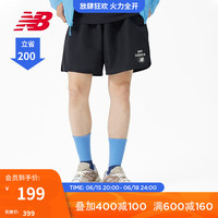 NEW BALANCE NB官方23新款男款夏季休闲百搭系带运动梭织短裤 BK MS31519 L