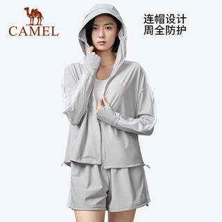 骆驼（CAMEL）户外防晒衣2023春夏新款女upf50冰感风衣防晒服皮肤衣 A23BA6K103，松茵蓝 XXL