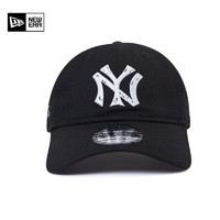 NEW ERA 纽亦华 2023新款MLB棒球帽子940硬顶男女NY弯檐遮阳手绘LOGO 1黑色