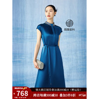 粉蓝衣橱2023夏装新款无袖连衣裙女中式A字裙532L511