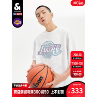 杰克·琼斯（JACK&JONES）夏季男士NBA联名湖人队潮流宽松圆领帅气运动短袖T恤223201315 浅紫色-C39 170/92A/S