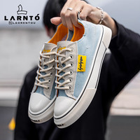 老人头（laorentou）休闲鞋男鞋春夏季帆布鞋男士老北京布鞋学生板鞋男 LA09 浅蓝 39