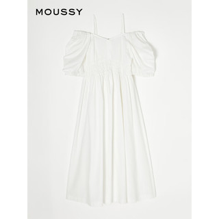 moussy 2023夏季新款甜美风露肩泡泡袖大摆连衣裙女010GS230-2660 013象牙色 00001/S