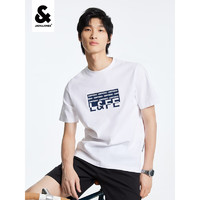 杰克·琼斯（JACK&JONES）夏季新款男士T恤时尚潮流舒适休闲个性简约宽松短袖男 A06白色 195/112A/XXXL