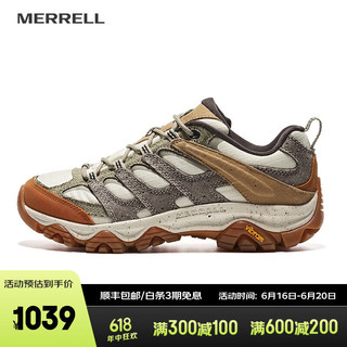 迈乐（Merrell）男女款户外登山徒步鞋减震MOAB3 MOONSHOT轻量徒步防滑耐磨透气 J037047米月(男款) 35