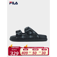 斐乐（FILA）FILA 斐乐官方LUCIA女鞋复古拖鞋2023夏新款时尚休闲轻便沙滩拖鞋 黑-BA 35.5