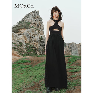 MO&Co.2023夏新品降落伞裙连衣裙MBC2DRS033 黑色 XS/155