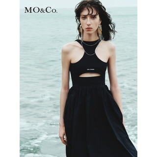 MO&Co.2023夏新品降落伞裙连衣裙MBC2DRS033 黑色 XS/155