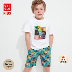 UNIQLO 优衣库 童装男童女童UT MINECRAFT轻型全棉松紧短裤我的世界454060