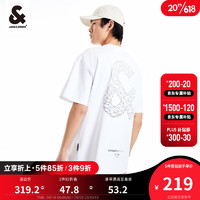 杰克·琼斯（JACK&JONES）新款夏季舒适休闲圆领短袖男百搭潮流宽松短袖T恤衫223201160 白色-A06 165/88A/XS