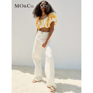 MO&Co.2023夏新品Acler设计师联名系列土耳其牛仔裤MBC2JEN025 牛仔白色 24/XXS