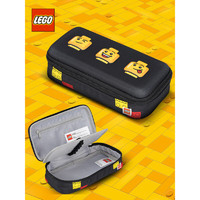LEGO 乐高 笔袋文具盒双层3D卡通铅笔盒硬壳女男拉链礼物黑色表情 20027