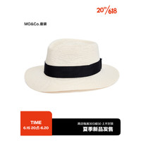 little MO&Co.little moco童装23新款男女童编织草帽平沿沙滩遮阳帽KBC2HAT003 米白色 F