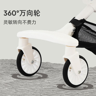 婧麒婴儿车可坐可躺遛娃神器轻便可折叠双向儿童推车宝宝溜娃神器 升级款-白车-热带雨林
